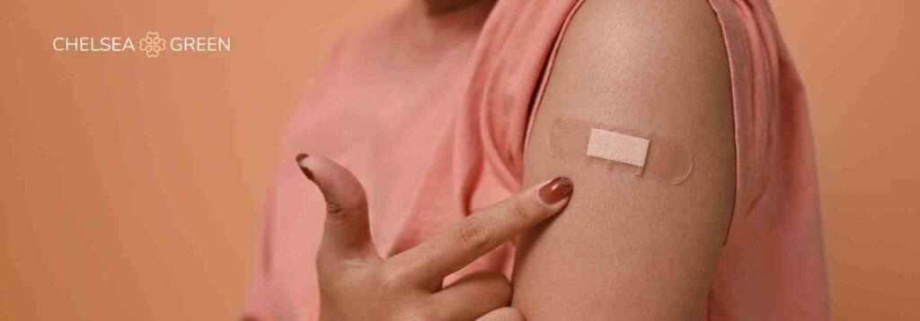 Travel vaccine plaster