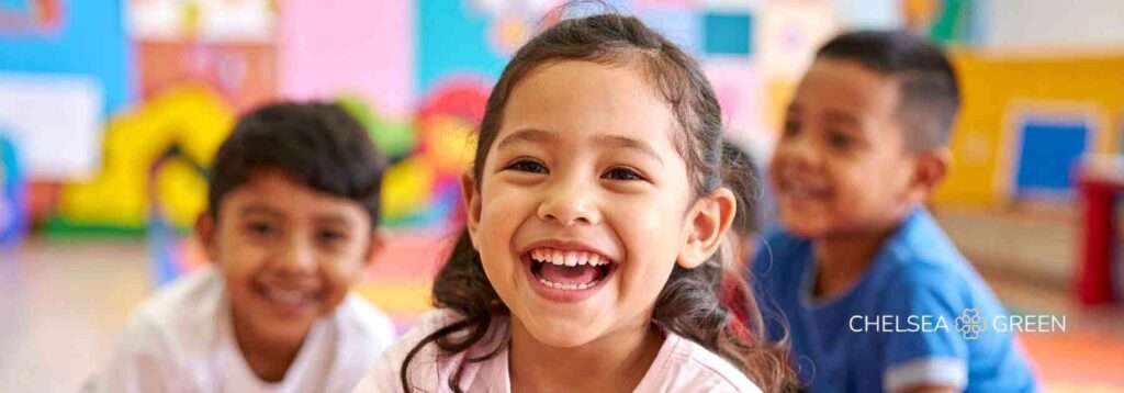 Happy children after chickenpox vaccination