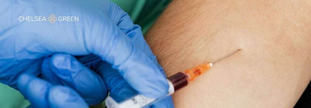 Blood test being done, up close image