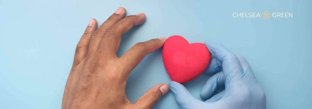 Heart in hands representing good health