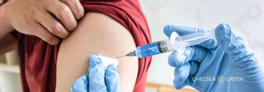 Getting vaccine administered via arm