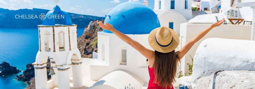 Woman on vacation in Greece 