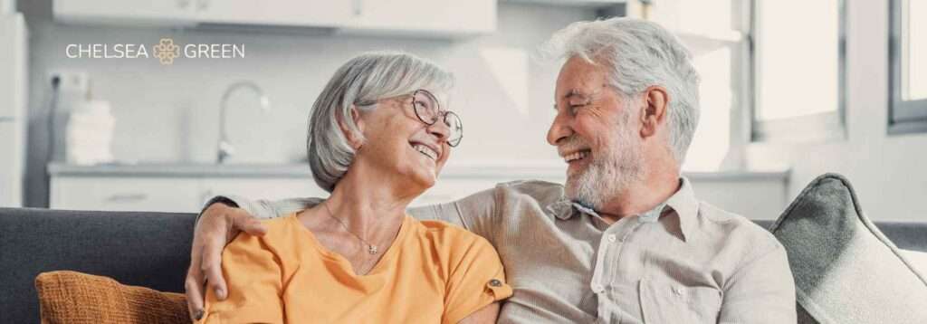 Happy elderly couple after weight loss