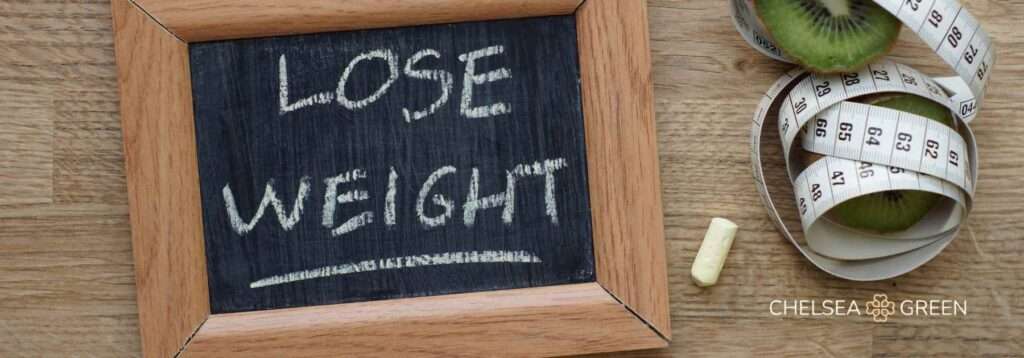 Lose weight sign and tape measure