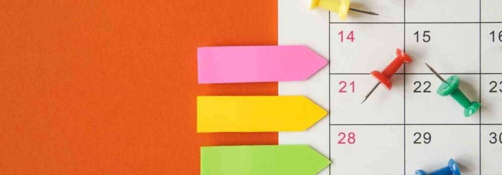 Weight loss dose planning on a calendar