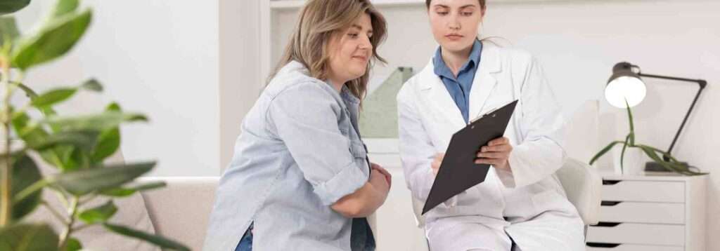 Woman visiting a weight loss clinic