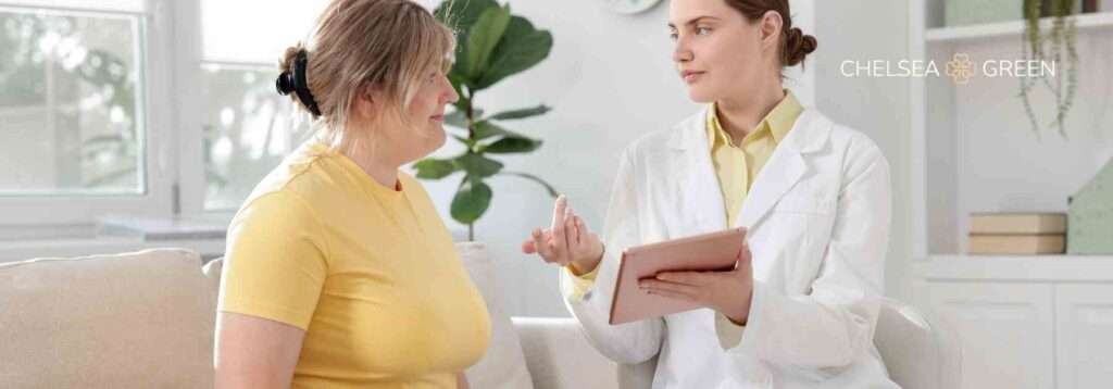 Woman attending a weight loss consultation
