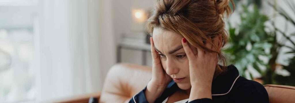 Woman experiencing high stress
