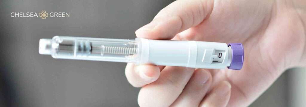 Close up image of a weight loss injection